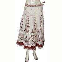 White Knne Length Skirt