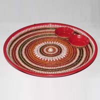 Decorative Moti work Puja thali