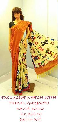 Wholesale Khesh Saree with Tribal designs Gurjaari with Blose