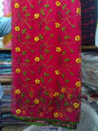 Ladies applique,patchwork Net saree