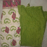Designer Printed Green coloured Cotton Punjabi Suits