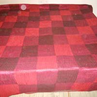 Red Raw Silk King Size Bed cover / Carpet / Blanket