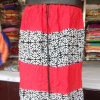 Red White Sanganeri printed Cotton Skirt