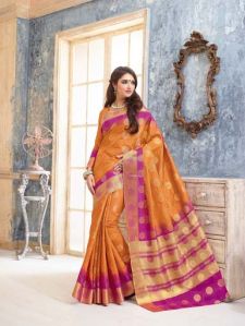 Wonderous Rust Tussar Silk Saree