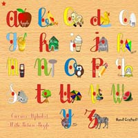 Alphabet with Picture Knob Puzzle