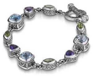 silver gemstone bracelet