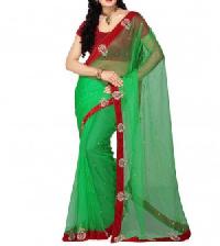 embroidered net sarees