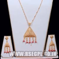 Necklace with Jhumar pendent and earrings