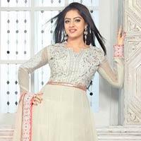 White Peach Colour Traditional Salwar Kameez