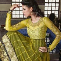 Yellow Black Colour Party Wear Anarkali Salwar Kameez