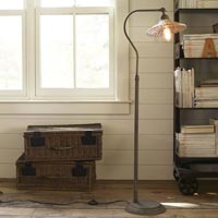 Whitney Fluted Glass Task Floor Lamp