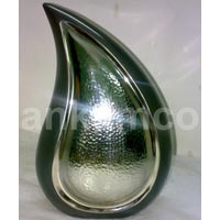 Teardrop Silver-Tone Brass Cremation Urn