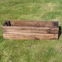 wood rectangular planter