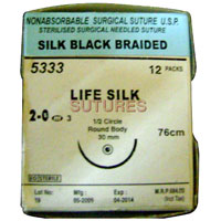 Life Silk Black Braided Silk Suture