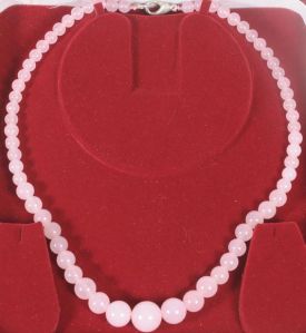 Pink Quartz (Rose) Round Beads Necklace