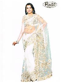 cream net saree