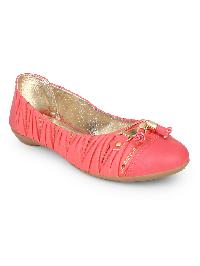 Ladies Peach & Red Belly Shoes