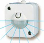 Steinel PIR wall sensor switch and wall mounted ultrasonic motion sensor switch for lights.