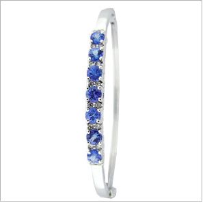 Tanzanite Gold Bangles Vjbr-00624