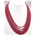 Ruby Faceted Beads