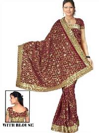 Embroidered Saree - Ghenda Phool