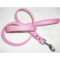 Dog Leahter Lead with Diamond