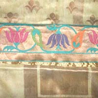 Silk Tissue Net Saree Pathani Pattern Design