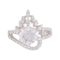 Sterling Silver stylish designer Cz diamond ring