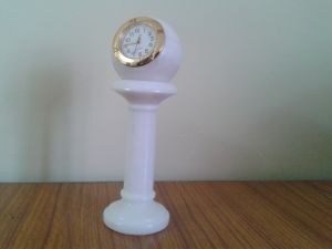 Marble Pillar Clock (white)