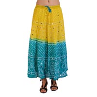 Indian Handmade Bandhej Print Long Skirt