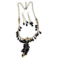 Black Necklace, Earrings