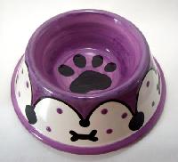 hand painted pet bowl