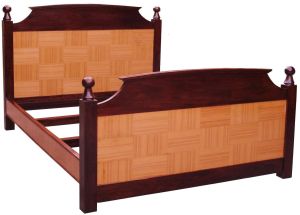 Wooden Bed with Melamine Polish