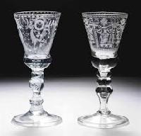 glass engraved goblet