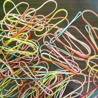 multi colored rubber bands