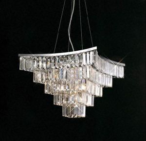 square crystal pendant chandelier