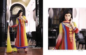 Designer Straight Suits in Chiffon