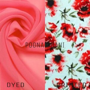 Polyester Poonam Dani Dyed And Printed Fabric