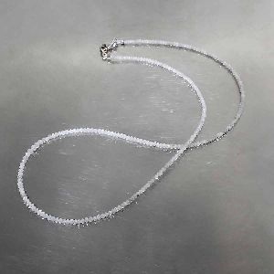 White Faceted Beads Strands Necklace