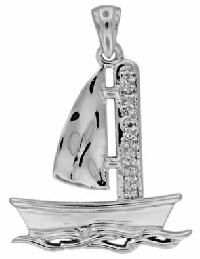 Silver Diamond Pendants - 1204