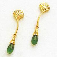 Diamond Ruby Gold Earrings-dge-013