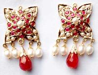 Stone Studded Earrings (Butterfly Shape)