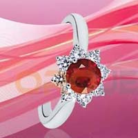 Ruby Cz Studded 925 Sterling Silver Rings