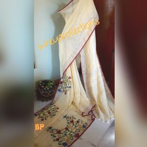 Hand Painted Linen Sarees