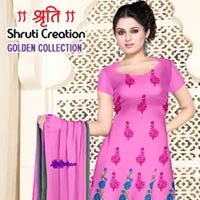 Cotton with Embroidery Bottom cotton dress material