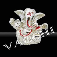 Shining Silver Plated Ganesha Idols