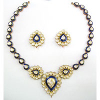 Blue Attire - 22k Diamond Polki Necklace