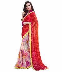 Surya Lifestyle Maroon Colored Brasso Georgette Saree