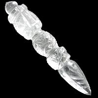 Gemstone Dorje Carving, Crystal Quartz Phurba