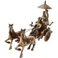 Brass Krishna Arjun Chariot